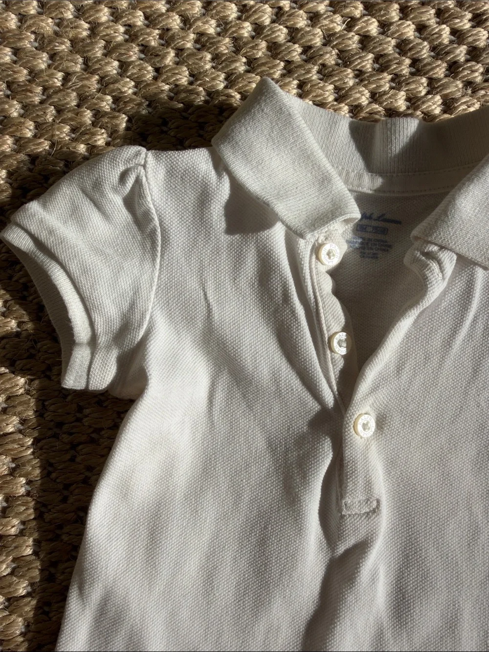 Ralph Lauren White Polo Dress with Navy Stripe Skirt - Toddler size 9 months